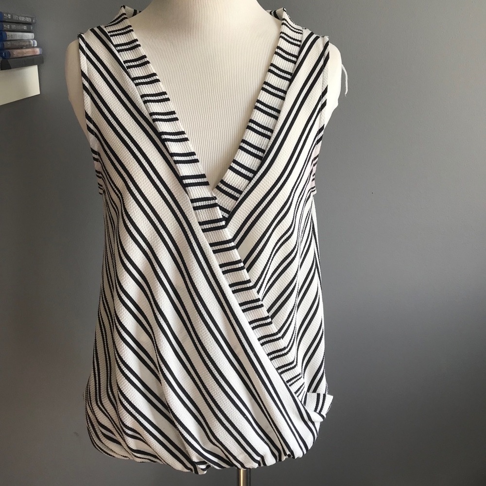 Sleeveless striped blouse